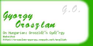 gyorgy oroszlan business card